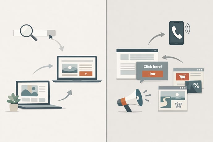 Inbound marketing vs outbound marketing – skillnaden mellan pull och push
